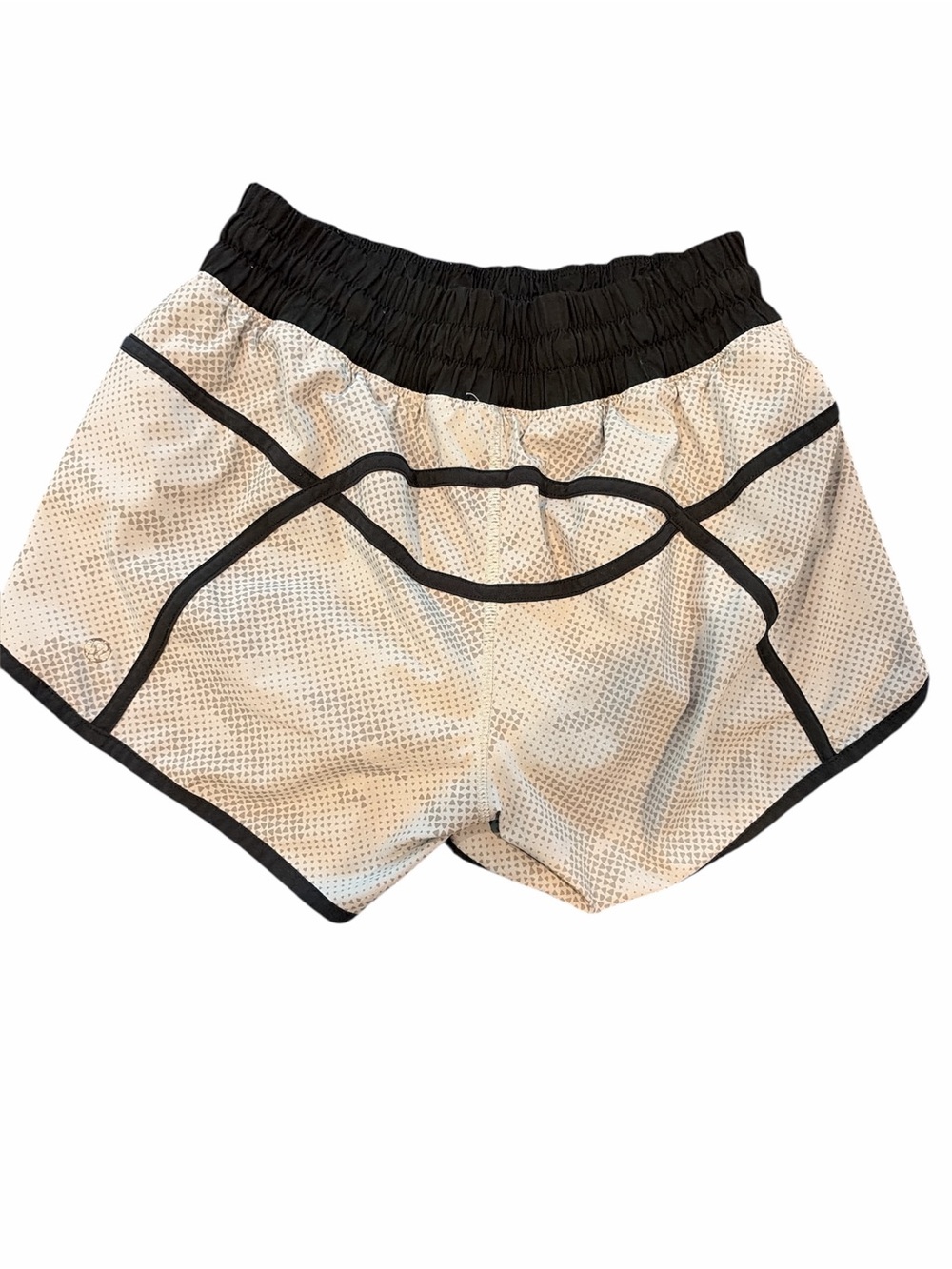 lululemon athletica White Mesh Athletic Shorts with Black Trim - Picture 2 of 5
